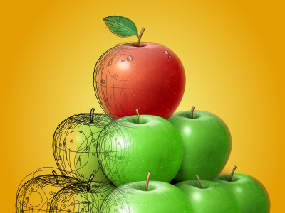 Apples for StalFond pension fund apple apples green icon iconka leaf pile red