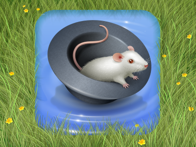 iMouse app flowers grass hat icon iconka mouse pool white