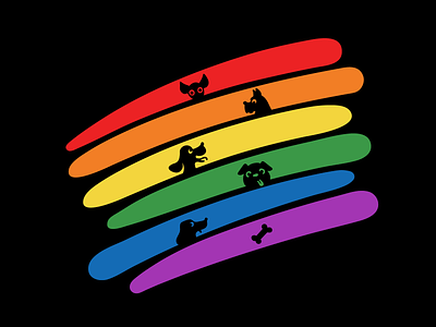 Pet Pride T-Shirt Designs apparel cat character dog gay illustration lgbt lgbtq logo pride rainbow t-shirt tshirt