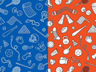Sport& Fitness Seamless Pattern background fitness gym health icon illustration outline pattern sport