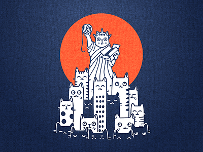 I 😻 NY america animal apparel cat character illustration logo manhattan new york nyc pet tshirt urban