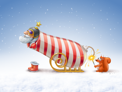 Fire! gun fire boots santa squirrel star helmet goggles icon iconks shoot sleigh xmas christmas