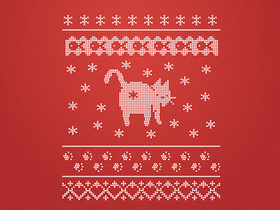 Ugly Cat Sweater Pattern apparel cat christmas holiday illustration knitted pattern season winter