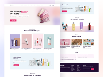 Beauty E-commerce Website Design Concept beauty beauty product cosmetics product e-commerce website ecommerce business ecommerce design homepage design uidesign ux design