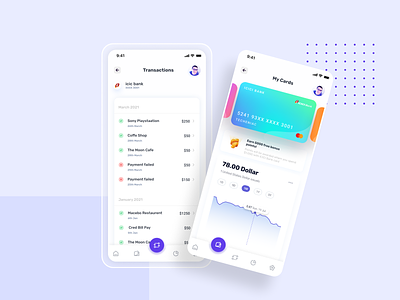 Banking: My Cards and Transactions banking cards insights payment transaction ui uiuxdesign
