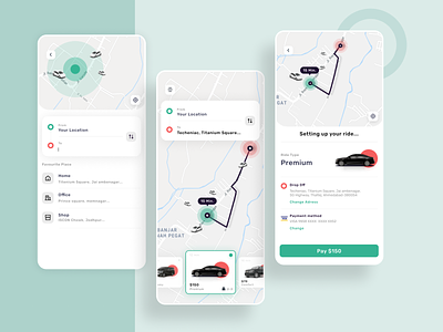 Premium Cab Hiring UI Design Concept booking app car rental ola ridesharing uber ui ux uidesign