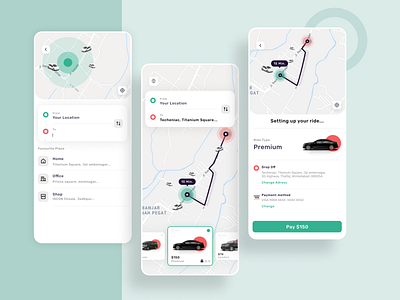Premium Cab Hiring UI Design Concept