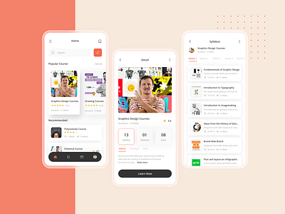E-Learning Platform(LMS) for Mobile App app design course coursera elearning courses graphicdesign skillshare udemy ui ux
