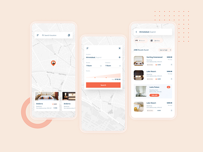 Hotel Booking App Design airbnb filter ui hotel booking map resort booking search bar traveling ui uidesign