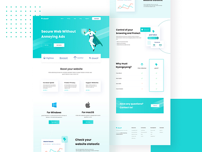 Glowup: Adblock website Ui Design