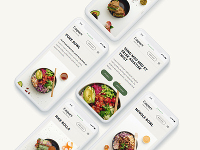 Caspars Mobile Web Design food healthy food mobile design pokebowl restaurant salad salad bar salads ui web web design