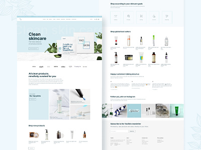 Skincare eCommerce Website Redesign branding pastel pastel color skin care skincare ui web web design website design