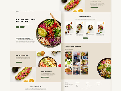 Caspars Homepage Web Design asian food branding earthy food pokebowl restaurant salad salads web web design