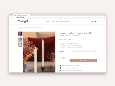 Candle eCommerce Single Product Page Design