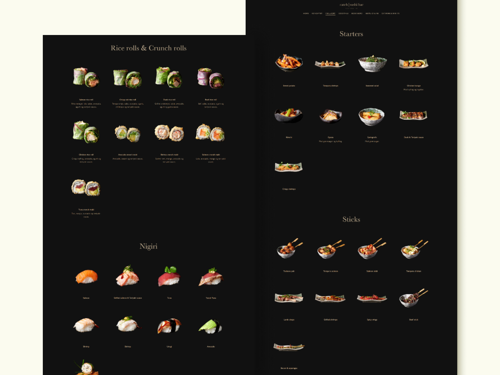 Catch Sushi Bar Menu Page by Manli Tang on Dribbble