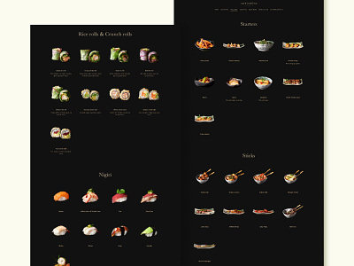 Catch Sushi Bar Menu Page