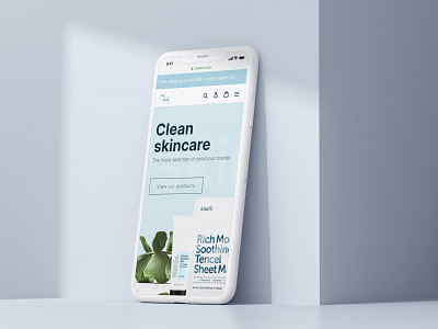 Skincare eCommerce Homepage Mobile Design ecommerce homepage mobile design shopify skincare skincare logo web design webshop website