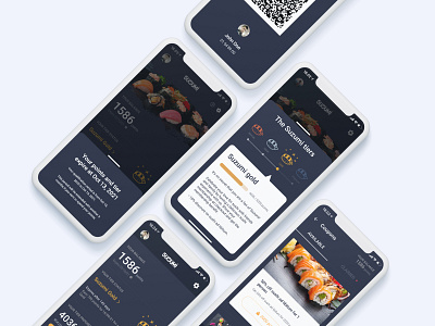Sushi Restaurant Loyalty App loyalty mobile app sushi ui ui design