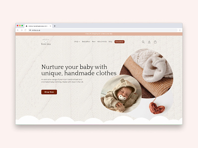 Handmade baby clothes eCommerce Web Design baby baby clothes branding ecommerce handmade small business web design