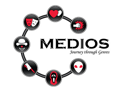 MEDIOS: Journey through Genres branding design flat icon illustration illustrator logo minimal ui vector