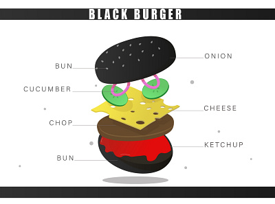 black burger black burger design illustration vector