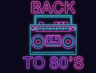 back to 80s app branding design icon illustration minimal neon vector