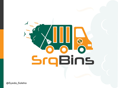 SrqBins Logo Branding - Syeda Saleha abstract logo bin logo bin with truck logo brand identity branding cleaner logo cleaning logo corporate logo design logo logo art logo folio modern logo srqbins logo trend