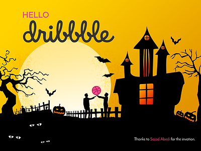 Hello Dribbble debut dribbble halloween illustration