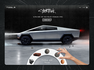 Cybertruck Landing Page car cyber cybertruck dailyui dailyui 003 fun gamification landing page landingpage stone tesla ui uidesign uiux user experience user interface ux uxdesign