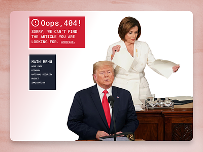 404 Page 404 404 error page 404page daily ui daily ui 008 democrat politic political campaign politician president republican trump ui ui design uiux united states ux uxdesign