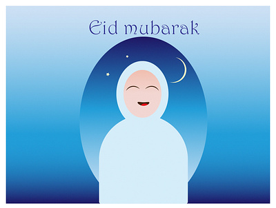"Eid Mubarak" postcard. animation color design eid illustration flat illustration graphic design illustration night simple