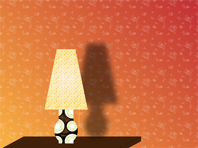 lamp with cozy lighting. 2d animation cozycorner flatdesign graphic design summerwinter
