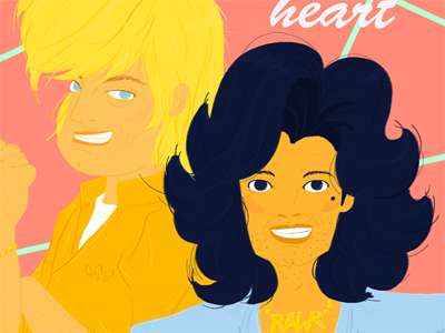 You´re my heart 80s illustration music valentines day