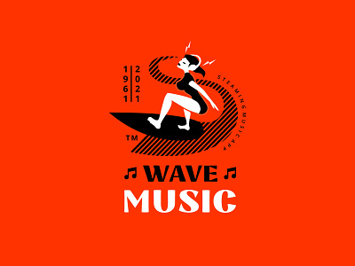Wave Music branding design graphic identity illustration logo logodesign logofolio logosmyk logotype mark music steaming symbol