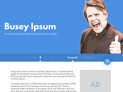 Busey Ipsum Redesign - Desktop ipsum material mobile redesign sketch web