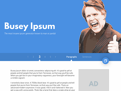 Busey Ipsum Redesign - Desktop