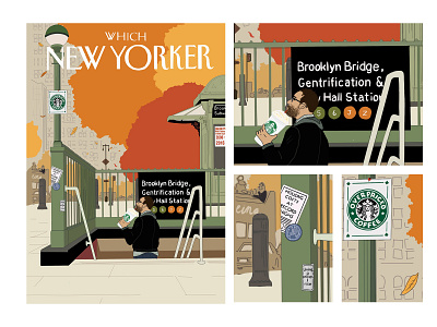 Illustration on Gentrification in New York campaign design illustration online portfolio topical