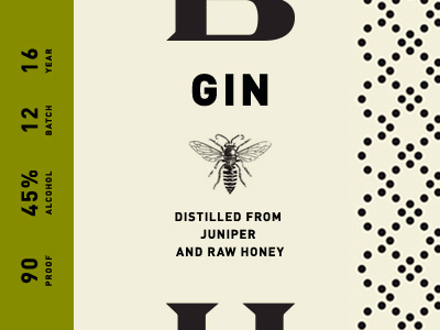 BH design gin label packaging typography