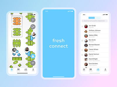 fresh connect colleague coworking design mobile app mobile application smart office ui ux