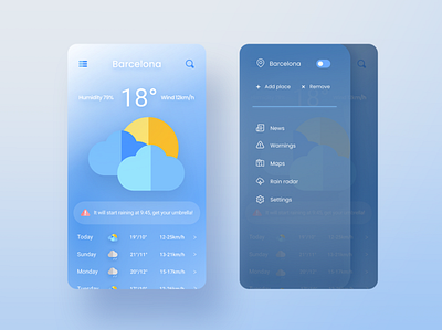 Weather app app clean design inspiration minimal typography ui uidesign uiux ux uxdesign weather weather app weather forecast