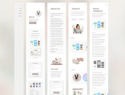 Responsive Portfolio animals app design inspiration minimal mobile personal portfolio research responsive ui uidesign ux uxdesign