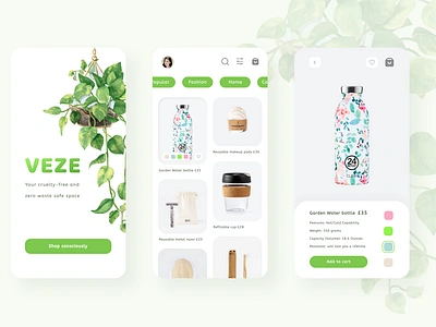 Zero waste ecommerce app design ecommerce ecommerce shop green inspiration minimal mobile shop ui uidesign ux uxdesign vegan zerowaste