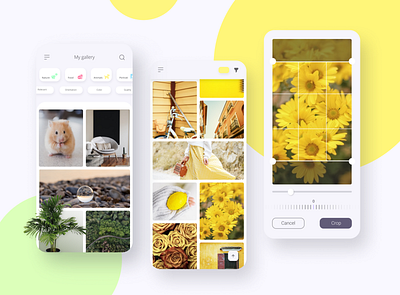 My gallery animals app colors crop design edit gallery inspiration minimal mobile photos ui uidesign ux uxdesign