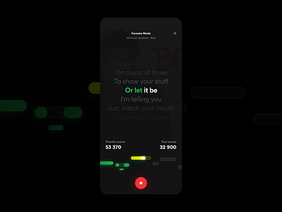 Spotify Karaoke Concept app contest dark mode game gaming ios karaoke lyric lyrics minimal music score scores simple spotify ui ux