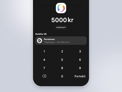 Swish Payment for SAVR app banking deposit design finance financial fintech flat funds ios minimal numpad payment savr stock swish ui ux withdraw