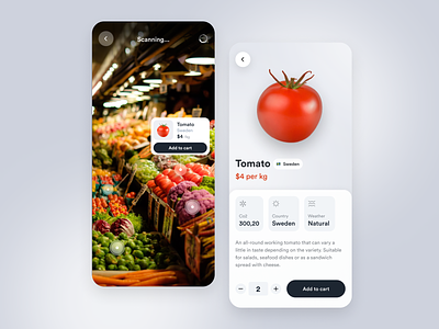 AR Grocery Store app ar augmented reality clean design details flat grocery store ios minimal shopping ui user experience ux