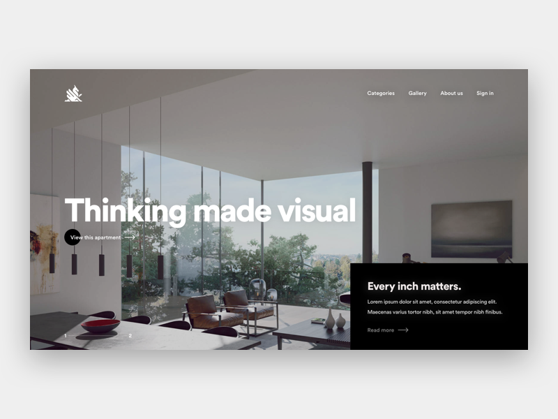 Web Landing Page grid layout real estate landing page homepage user experience minimalistic user interface modern design web simple flat minimal clean ui