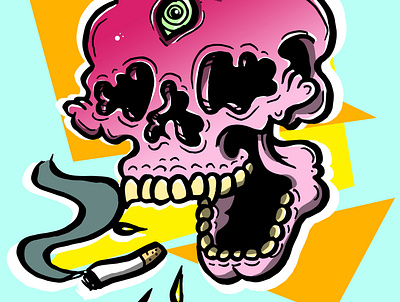 Crazy Skull artwork candy candy skull color drawing color illustration crazy design digital digitalart drawing illustration photoshop skull skulldrawing