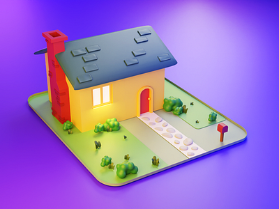 Low-poly House 3d 3d art blender blender3d blendercycles color concept cycles design diorama isometric isometric design lowpoly lowpoly3d lowpolyart