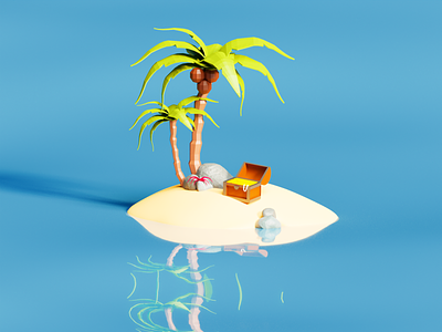 Lonely island low poly